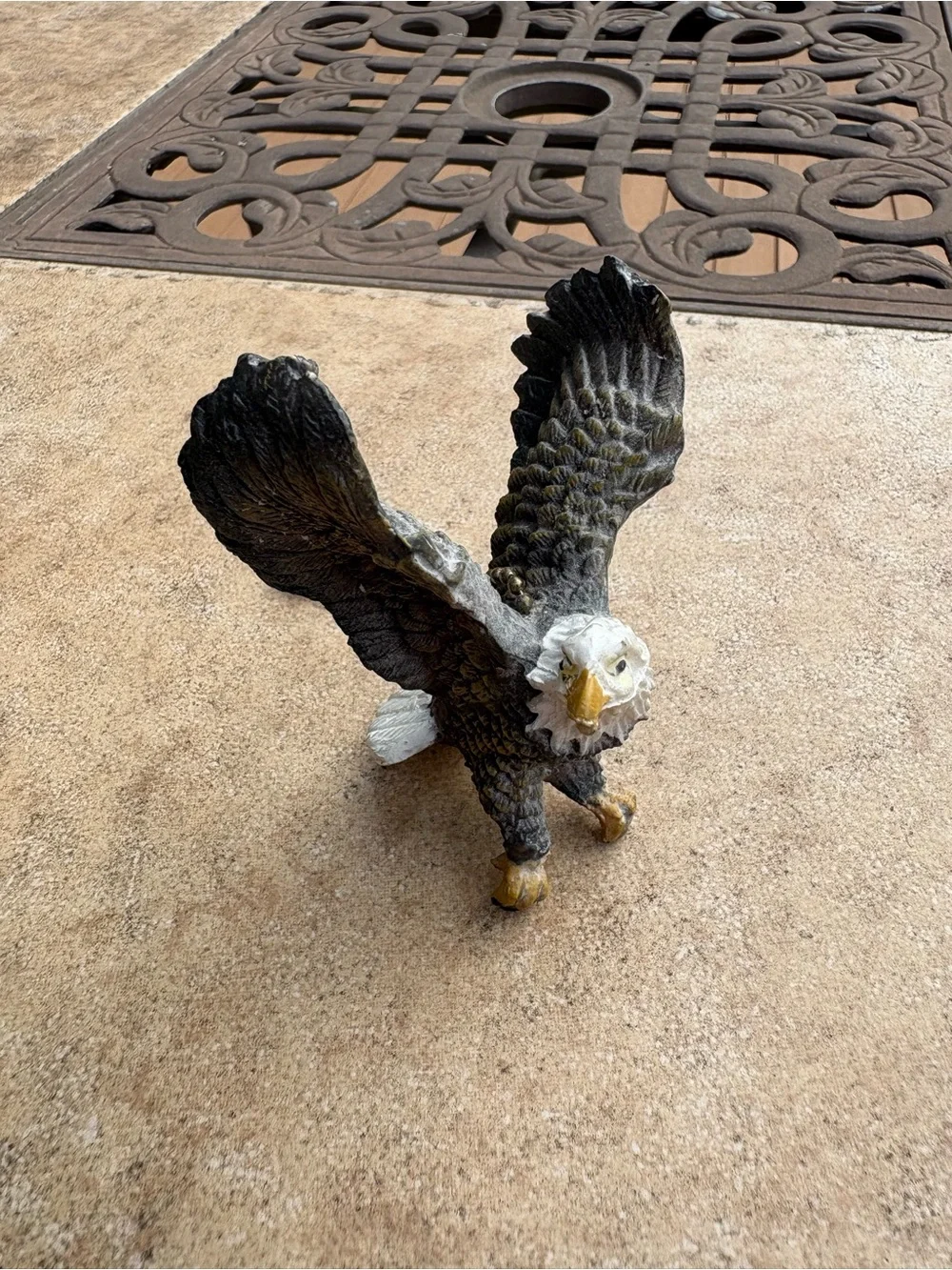 Eagle Fan Pull Ornament Hanging Figurine - Brown & White